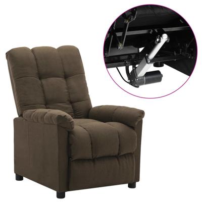 Fauteuil verstelbaar elektrisch stof bruin