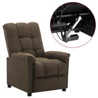 Fauteuil verstelbaar elektrisch stof bruin - thumbnail