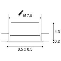 SLV Inbouw plafondlampVerlux 8,5cm wit - 112682 - thumbnail