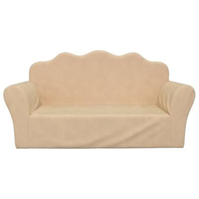 Kinderbank 2-zits zacht pluche crmekleurig Kinderbank 2-zits zacht pluche crmekleurig