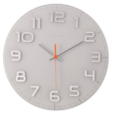 NeXtime ne-8817wi wandklok dia. 30 x 3.5 cm, glass, white, 'classy round'