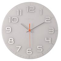 NeXtime NE-8817WI Wandklok Dia. 30 X 3.5 Cm, Glass, White, 'Classy Round' - thumbnail