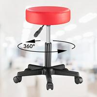 Monzana Bureaustoel - draaistoel - kruk - met - gestoffeerde - zitting - in - rood - thumbnail