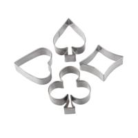 3 sets RVS Poker Cookie schimmel speelkaarten Cake Fondant schimmel Spade hart koekje snijder - thumbnail