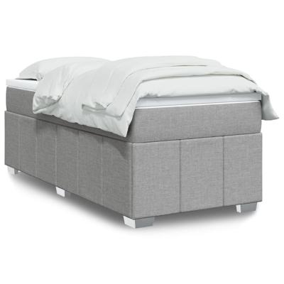 Boxspring met matras stof lichtgrijs 140x190 cm