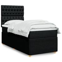 Boxspring met matras stof zwart 80x200 cm - thumbnail