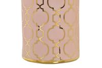 Vaas DKD Home Decor 13,5 x 13,5 x 36 cm Porselein Roze Gouden Orientaals Verchroomd - thumbnail