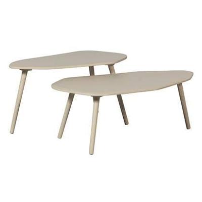 WOOOD Organische Salontafel 'Davina' Set van 2 stuks, MDF, kleur Dust