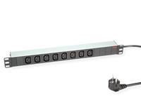 ROLINE 19 stekkerdoos 8-voudig C13 + geaarde stekker, Aluminium, 2 m - thumbnail