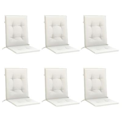 VidaXL Stoelkussens 6 st lage rug 100x50x4 cm stof gemêleerd crème VidaXL Stoelkussens 6 st lage rug 100x50x4 cm stof gemêleerd crème