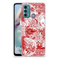 Silicone Back Case Motorola Moto G60 Angel Skull Rood - thumbnail