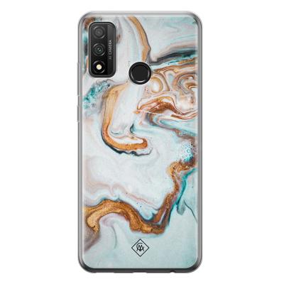 Huawei P Smart 2020 siliconen hoesje - Marmer blauw goud