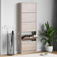 VidaXL Schoenenkast hout met 5 opbergvakken eiken-look - thumbnail