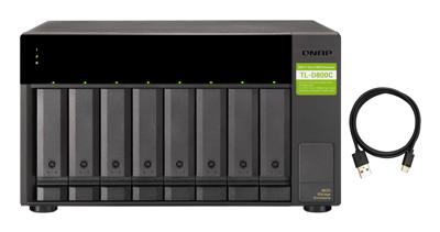 QNAP TL-D800C behuizing voor opslagstations 2.5/3.5 HDD-/SSD-behuizing Zwart, Grijs