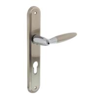 Intersteel Deurkruk Elen op langschild profielcilinder 72mm - chroom/nikkel mat - thumbnail