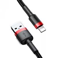 USB Lightning kabel Baseus Cafule 1.5A 2m (zwart en rood) - thumbnail