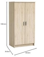 Schoenenkast Cabinet - eikenkleur - 108,4x54,6x35,3 cm - Leen Bakker - thumbnail