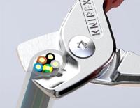 Knipex Kabelschaar | lengte 160 mm | hoofd verchroomd VDE | meercomponenten mantels vorm 1 | 1 stuk - 95 16 160 - thumbnail