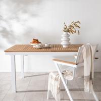 Nohr Tuintafel 'Taysha' Teakhout, 160/240 x 90cm, kleur Wit - thumbnail