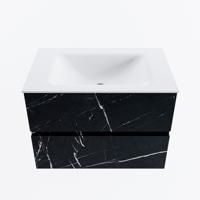 MONDIAZ VICA 70cm badmeubel onderkast Marquina 2 lades. Wastafel CLOUD midden 1 kraangat, kleur Talc. - thumbnail