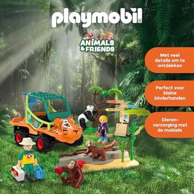 PLAYMOBIL Animals & Friends dierentuin: dierenverzorger met voertuig 72072