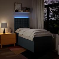 Boxspring met matras stof blauw 100x200 cm - thumbnail