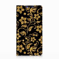 Huawei P30 Smart Cover Gouden Bloemen - thumbnail
