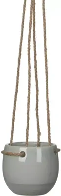 Mica Decorations Resa hangpot rond 10x8,5cm licht grijs Mica Decorations Resa hangpot rond 10x8,5cm licht grijs