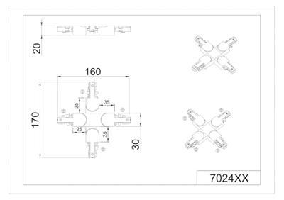 Trio 2-fase zwarte kruisverbinderDuoline - 702432
