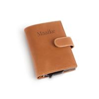 Pasjeshouder leer - met naam - Bruin - thumbnail