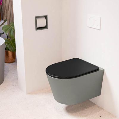 MONDIAZ LAVIE hangend toilet single fire rimless diepspoel Smoke, Toiletzitting met quick-release & softclose Urban