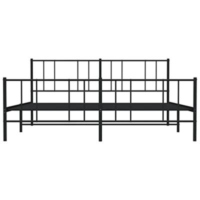 Bedframe met hoofd- en voeteneinde metaal zwart 193x203 cm Bedframe met hoofd- en voeteneinde metaal zwart 193x203 cm