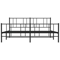 Bedframe met hoofd- en voeteneinde metaal zwart 193x203 cm - thumbnail