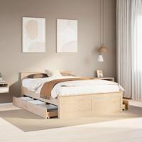 Bedframe zonder matras met hoofdbord grenenhout 140x190 cm - thumbnail