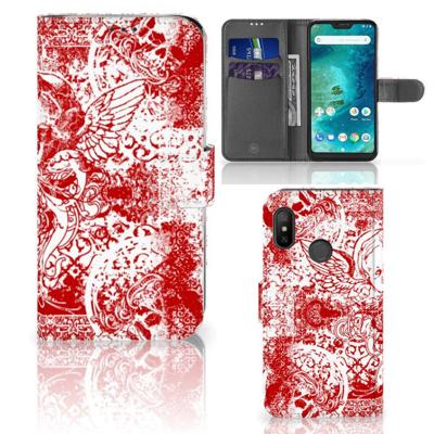 Telefoonhoesje met Naam Xiaomi Mi A2 Lite Angel Skull Rood Telefoonhoesje met Naam Xiaomi Mi A2 Lite Angel Skull Rood