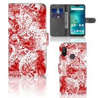 Telefoonhoesje met Naam Xiaomi Mi A2 Lite Angel Skull Rood - thumbnail