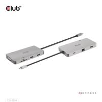 club3D CSV-1594 USB 3.1 Gen 1-hub 9 poorten Met ingebouwde netwerkaansluiting, Met ingebouwde SD-kaartlezer, Met USB-C stekker Zilver - thumbnail