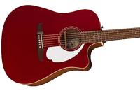 Fender Redondo Player Candy Apple Red WN White Pickguard elektrisch-akoestische westerngitaar - thumbnail