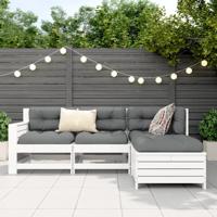 4-delige Loungeset massief grenenhout wit - thumbnail