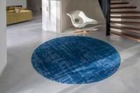 Louis de Poortere - Rond vloerkleed Baobab Structures 9250 Suarez Blue - 240 rond - thumbnail