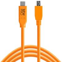Tether Tools CUC2415-ORG USB-kabel USB 2.0 USB-C stekker, USB-mini-B stekker 4.60 m Oranje Zonder laadbus, Afgeschermd - thumbnail
