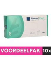 Abena poedervrije vinyl handschoenen maat small 100 stuks voordeelpakket - thumbnail