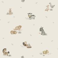 Cristiana Masi Happy Behang met boerderij dieren - 14831 - thumbnail