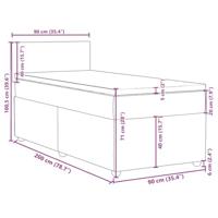 Boxspring met matras stof crèmekleurig 90x200 cm - thumbnail
