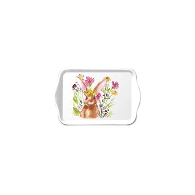 Tray melamine 13x21cm girl bunny