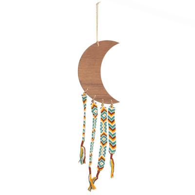 Handgemaakte Macramé Hanger - Bohemian Houten Maan (43 cm) Handgemaakte Macramé Hanger - Bohemian Houten Maan (43 cm)