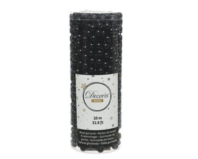 Kralenketting plastic 10 cm zwart Kerst Decoris - Decoris