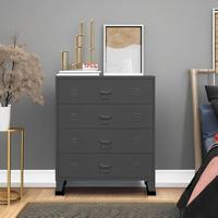 Ladekast industrieel 78x40x93 cm metaal antracietkleurig - thumbnail