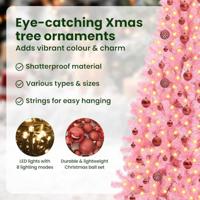VidaXL Kerstboom met 300 led met standaard roze 210 cm pvc - thumbnail