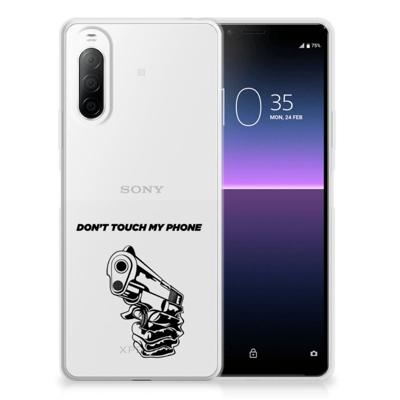 Sony Xperia 10 II Silicone-hoesje Gun Don't Touch My Phone Sony Xperia 10 II Silicone-hoesje Gun Don't Touch My Phone